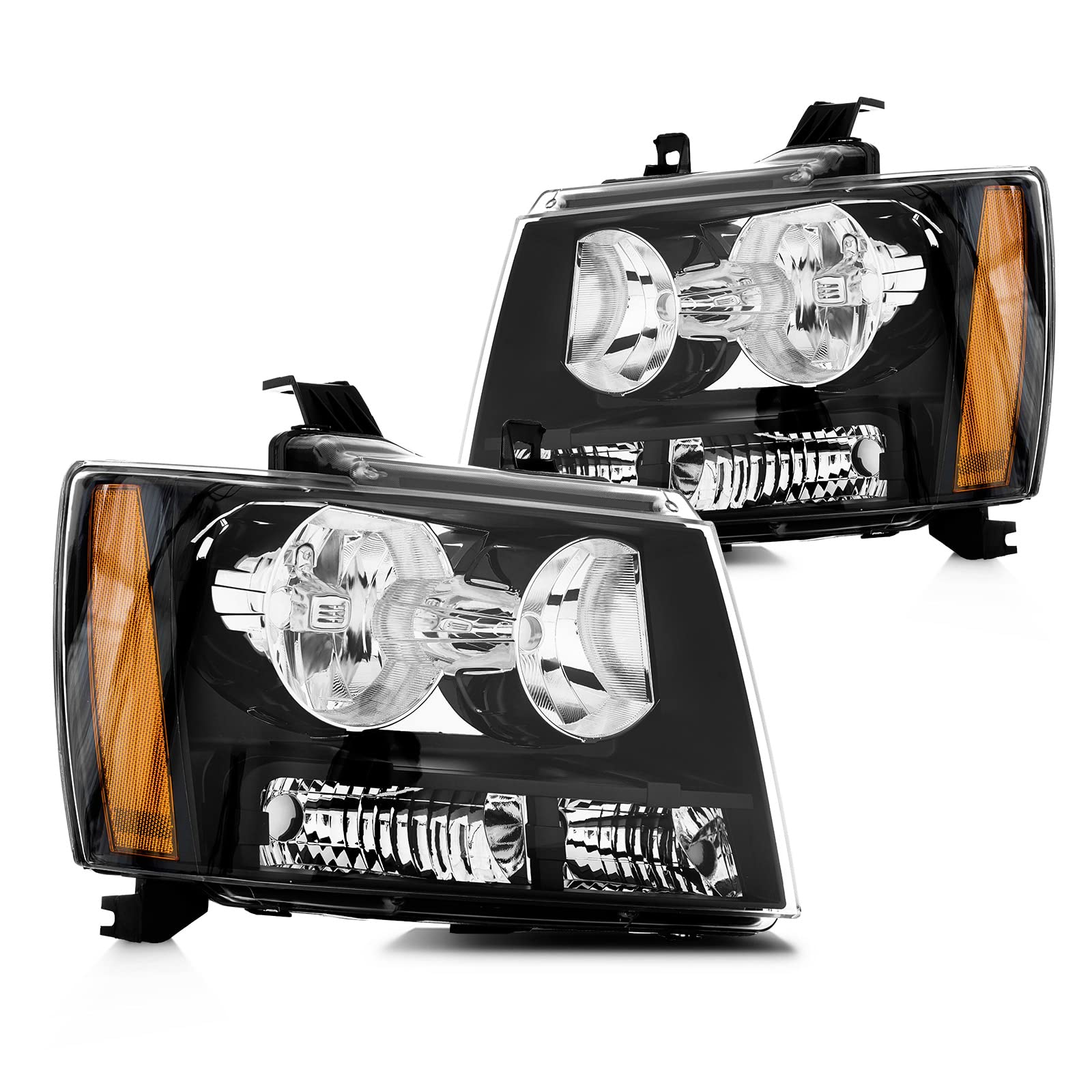 YQAUTEC Headlights Assembly For 20072014 Chevy (Chevrolet) Tahoe
