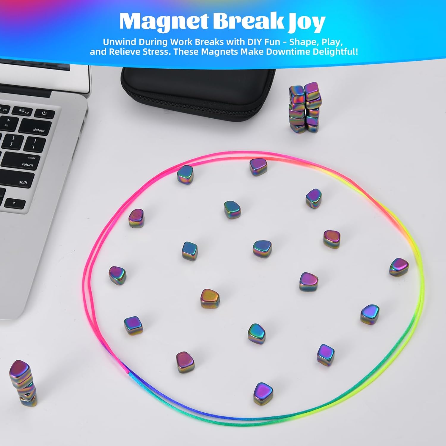 Magnetic Chess Game with 80 Travel-Stones, Magnet Game,Magnet Rocks Desk Stress Relief Toy and Fidget Toys Adults,Holiday Stocking Stuffer, Stress Relief Present.