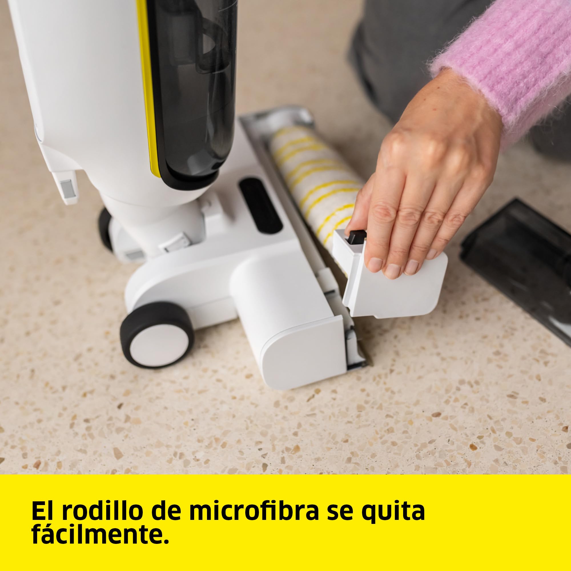 KÄRCHER fregona aspiradora FCV 3, Aspirador y fregasuelos inalámbrico con 3 Modos, autonomía de la batería: Aprox. 30 min, Rendimiento de Superficie por Carga de batería: Aprox. 130 m²