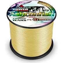 Ashconfish Braided Fishing Line- 4 Strands Super Strong PE Fishing Wire- 6lb to 100lb Test-100M/300M/500M/1000M109Yards/328Yards/547Yards/1093Yards-Abrasion Resistant - Zero Stretch-Multiple Colors