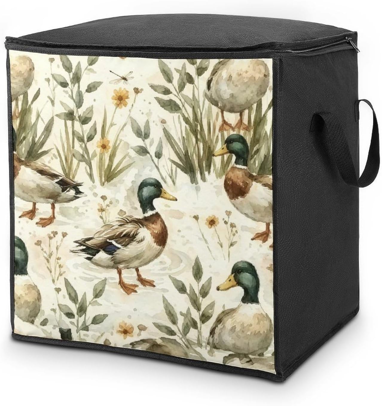Mallard Duck Comforter Storage Bag Moving Bag | Clothes Storage Bins-70L,Moving Bag With Dual Handles For Easy Carrying, Zipper Design Durability for Home,Bedroom,Closet