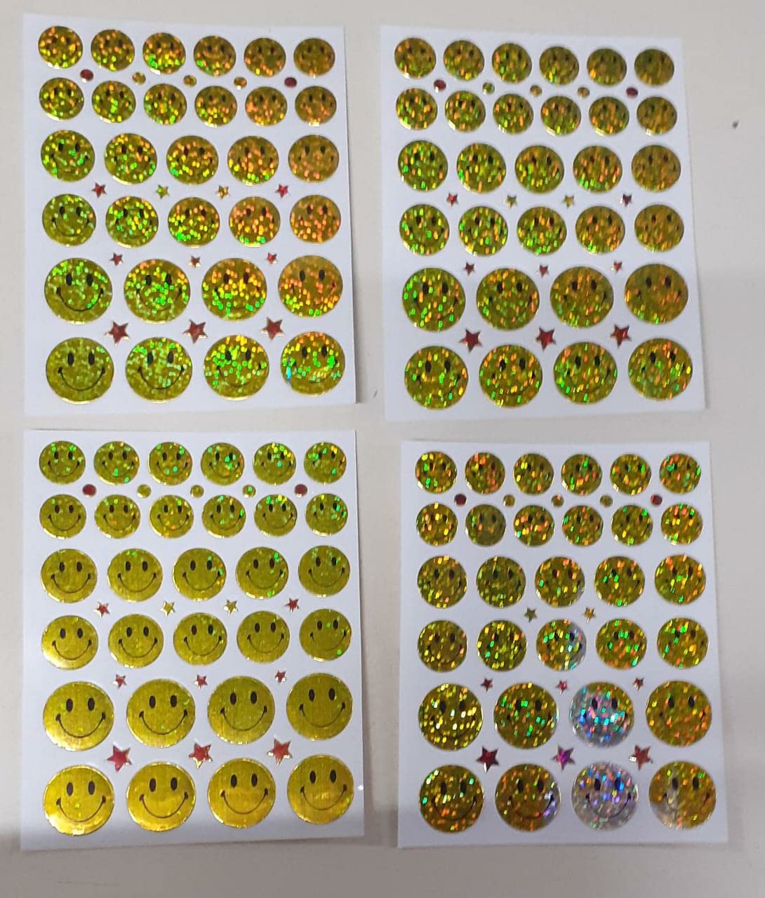 Onlinesalescantt Self-Adhesive || Sticker || Smiley Shaped Stickers/for - Art and Craft Activity/Decoration/Multicolor and Yellow Color 144 Smiley mix size small medium