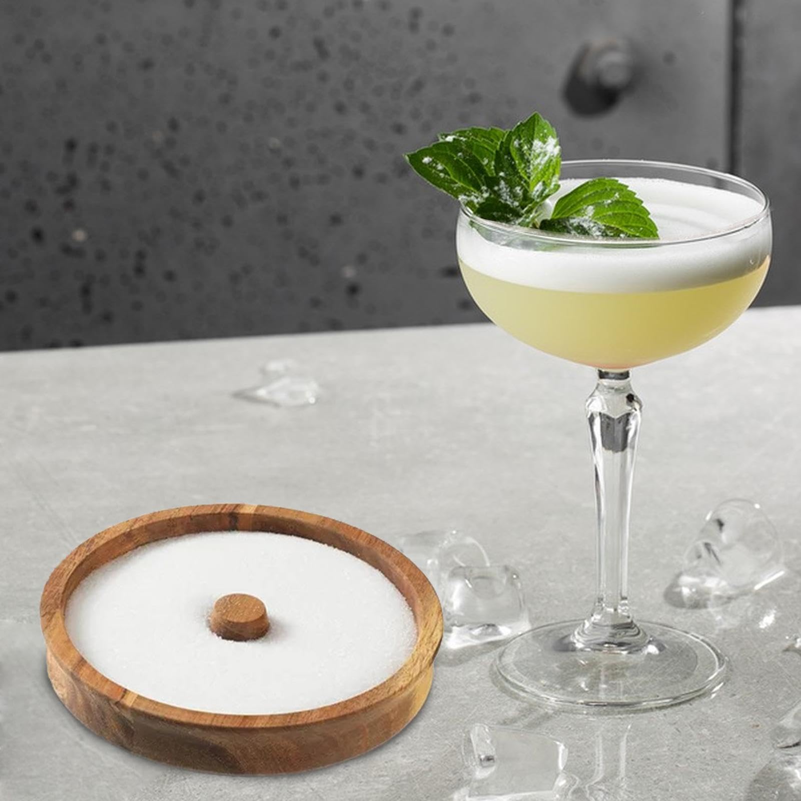Margarita Salt Rimmer | Margarita Salt Sugar Cocktail Rimmer | Sal Rimmer para cócteles | Rimmer de sal multiusos de madera | Rimmer de azúcar portátil para jugos, margaritas y bebidas