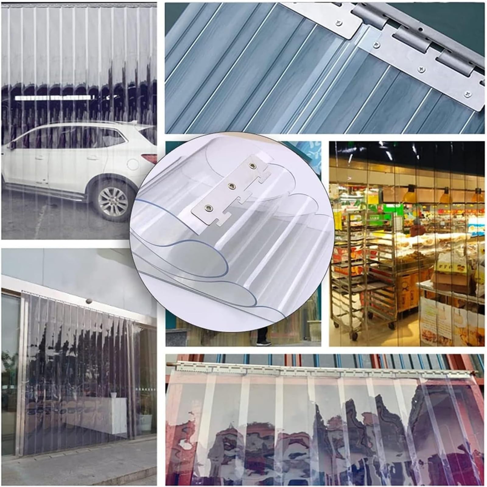 PVC-Streifenvorhang, transparentes PVC-Türvorhang-Set – wasserdichter und glatter PVC-Streifenvorhang für Zuhause, Küche, Mückenschutz, 1,2 x 2,8 m, Insektenschutzgitter für einfachen Zugang