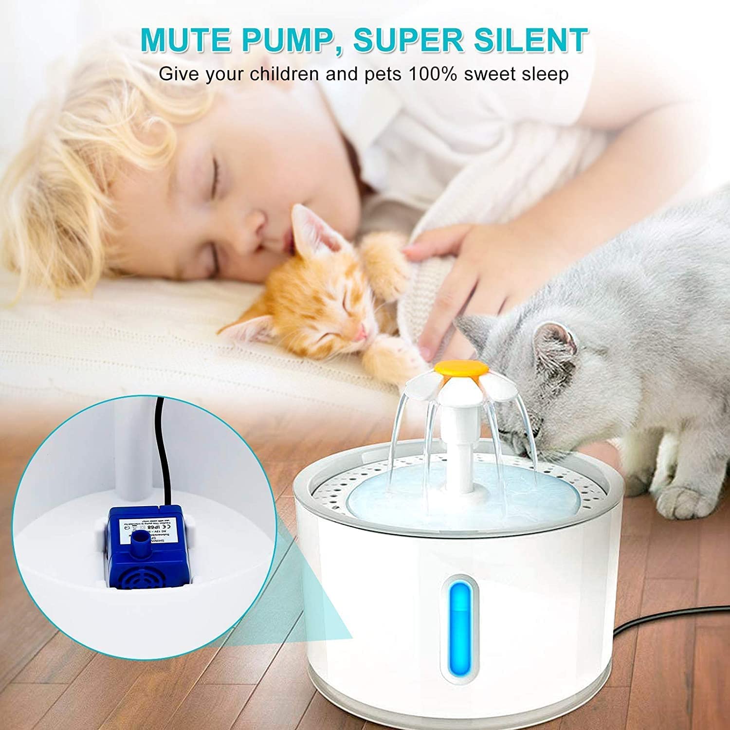 Waterpomp voor huisdieren, 12 V, 2 W, elektrische waterpomp voor katten