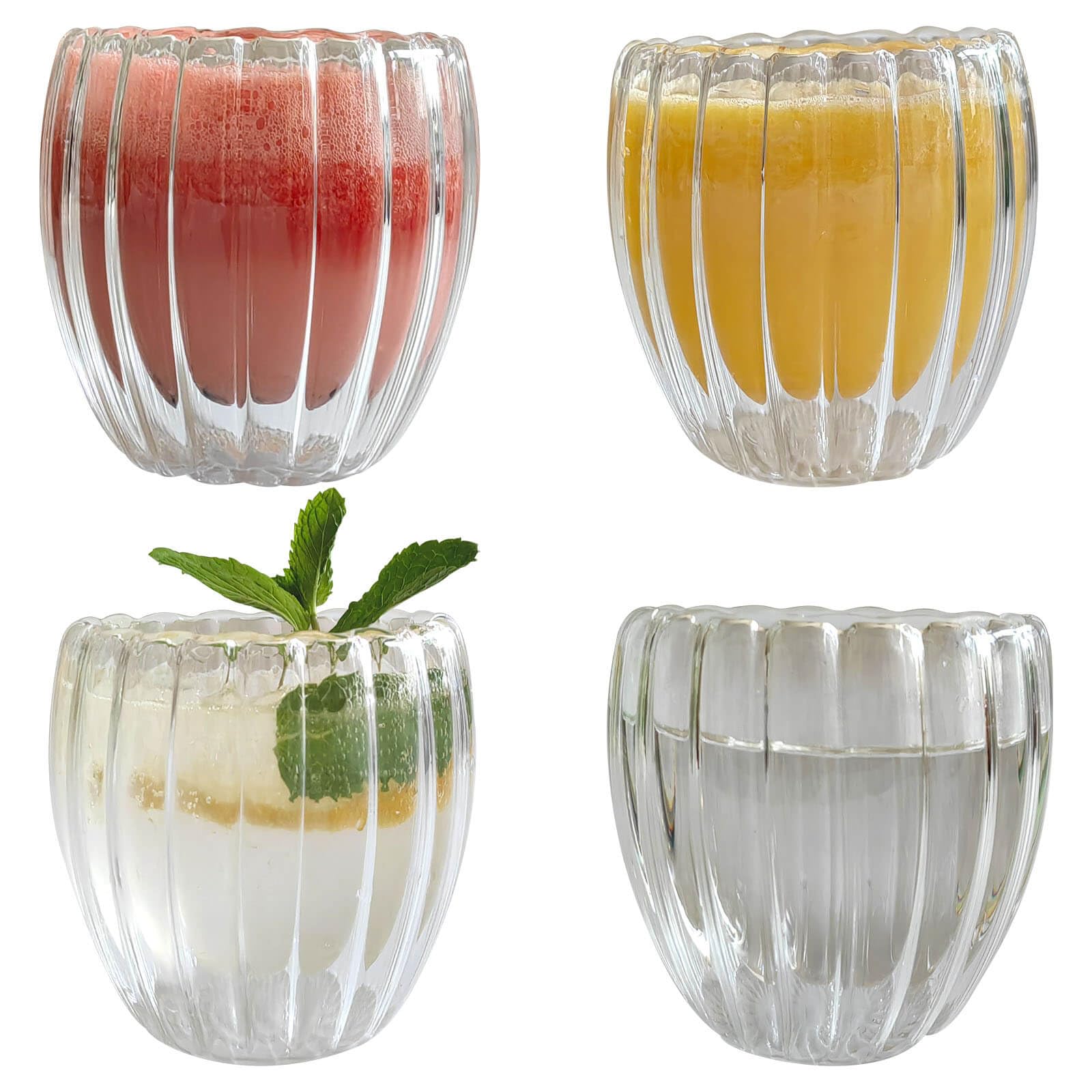 Esilihom 2 Bicchieri Da Caffè A Doppia Parete 250 Ml – In Vetro Borosilicato, Con Manico, Resistenti Al Calore, Per Cappuccino, Tè, Latte, Gelato
