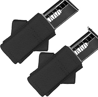 2 Packs Right-Handed Single Pistol 40º Angled Mag Pouch, Molle Tactical 9mm Magazine Holster with Quick Release Mag Insert for 40cal S&W, 45acp Colt, 9MM Glock, Sig Double Stack Mag - Lyska