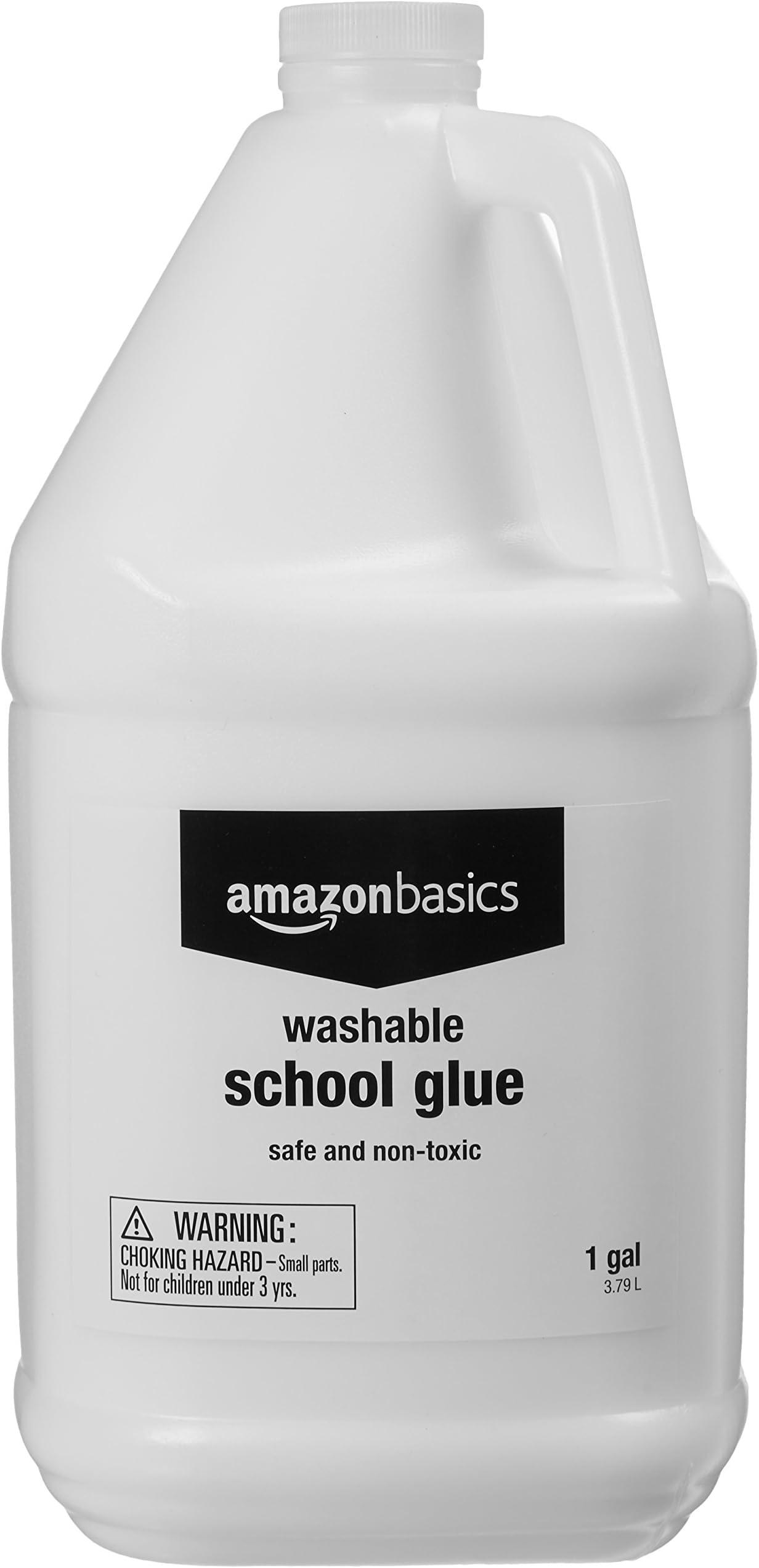 Amazon Basics All Purpose Washable School White Liquid Glue - Great for Making Slime, Single Pack, 1 gallon