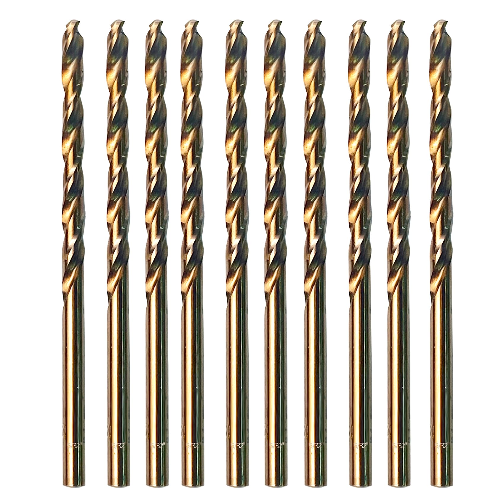 ZNXIMER Cobalt Drill Bit 5/32" Twist Drill Bits, M35 High Speed Steel Jobber Length Drill Bit, 135 Degree Tip for Hard Metal, Stainless Steel, Cast
