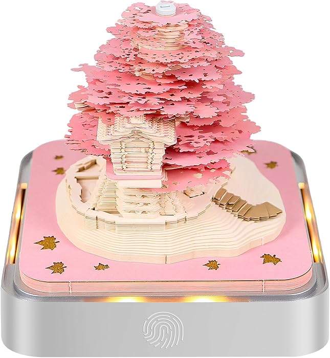 Time Piece Calendar 2026, 3D Calendar 2026 Artsy Pads, Timepiece Calend ar 2026, 3D Art Calenda r Creative DIY Paper Carving for Desktop Decoration (Pink-tree)