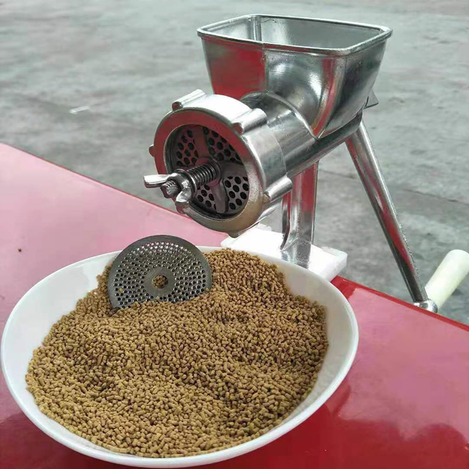 OVARIA Máquina de pellets de Alimentos for piensos, máquina Manual for Hacer pellets de Alimentos for Perros y Gatos, granuladora de Cebo for Mascotas for Peces, pájaros, Gatos, Perros y Loros