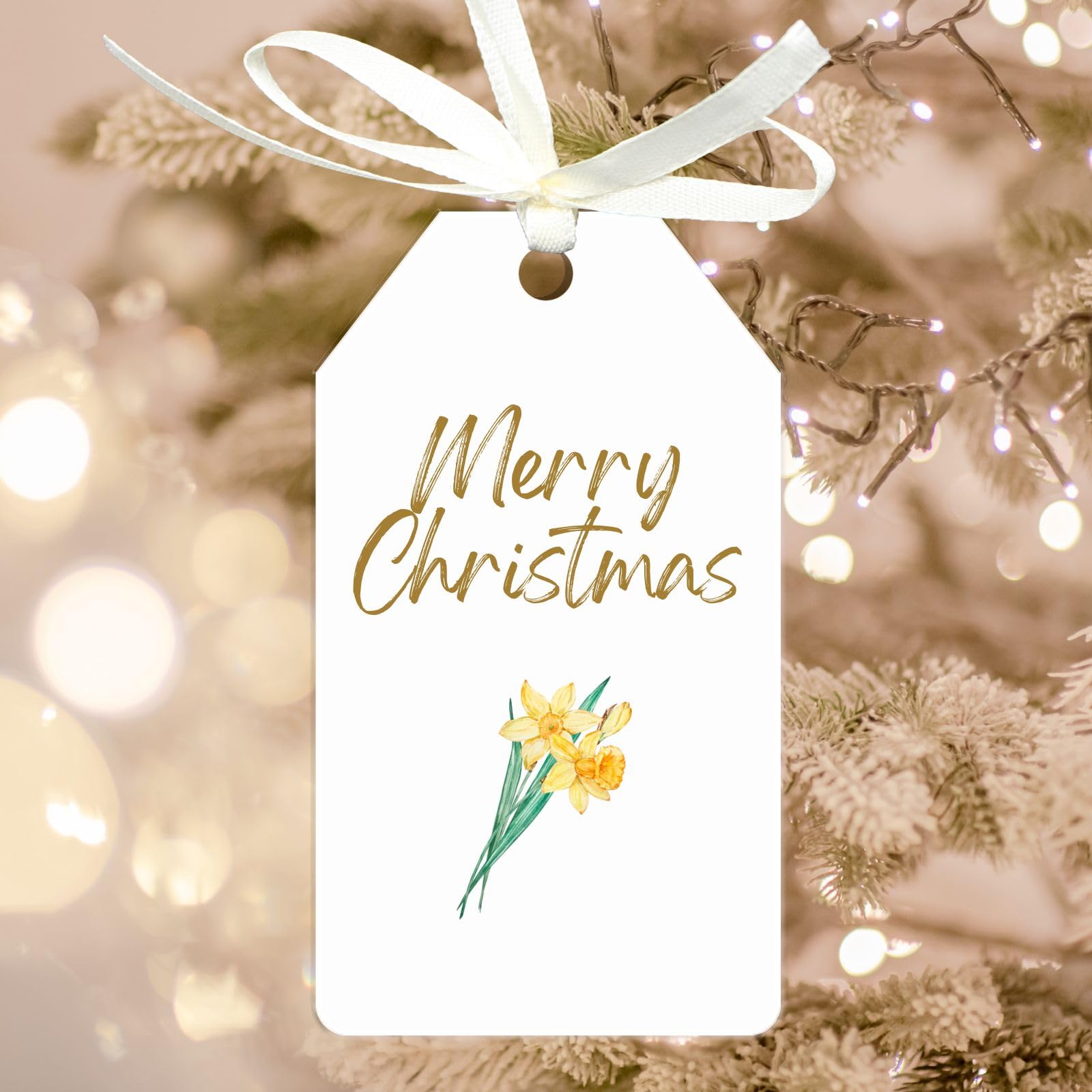 Uniqicon 20Pcs White Tag For Crafting, Sublimation Acrylic Sheet Blanks, DIY Acrylic Blanks Ornament, Gold Acrylic Ornaments For Stocking Name Tags, Gift Tag, Keepsakes, DIY Christmas Ornaments