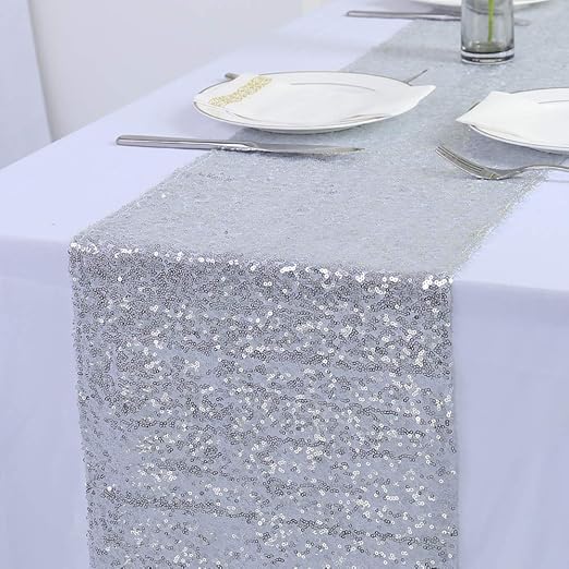 White glitter table runner Clearance