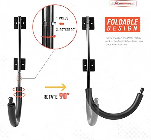 Miniatura 4 de AA Products - Perchero de almacenamiento para kayak, accesorios para kayak, accesorios de montaje en pared, ganchos para colgar en interiores y