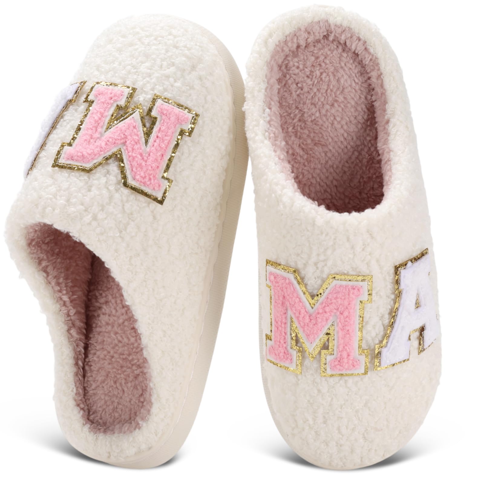 Christmas Slippers for Women Men Cute Gnome Christmas Tree Gingerbread Man Fuzzy Plush Memory Foam Slippers Indoor Outdoor