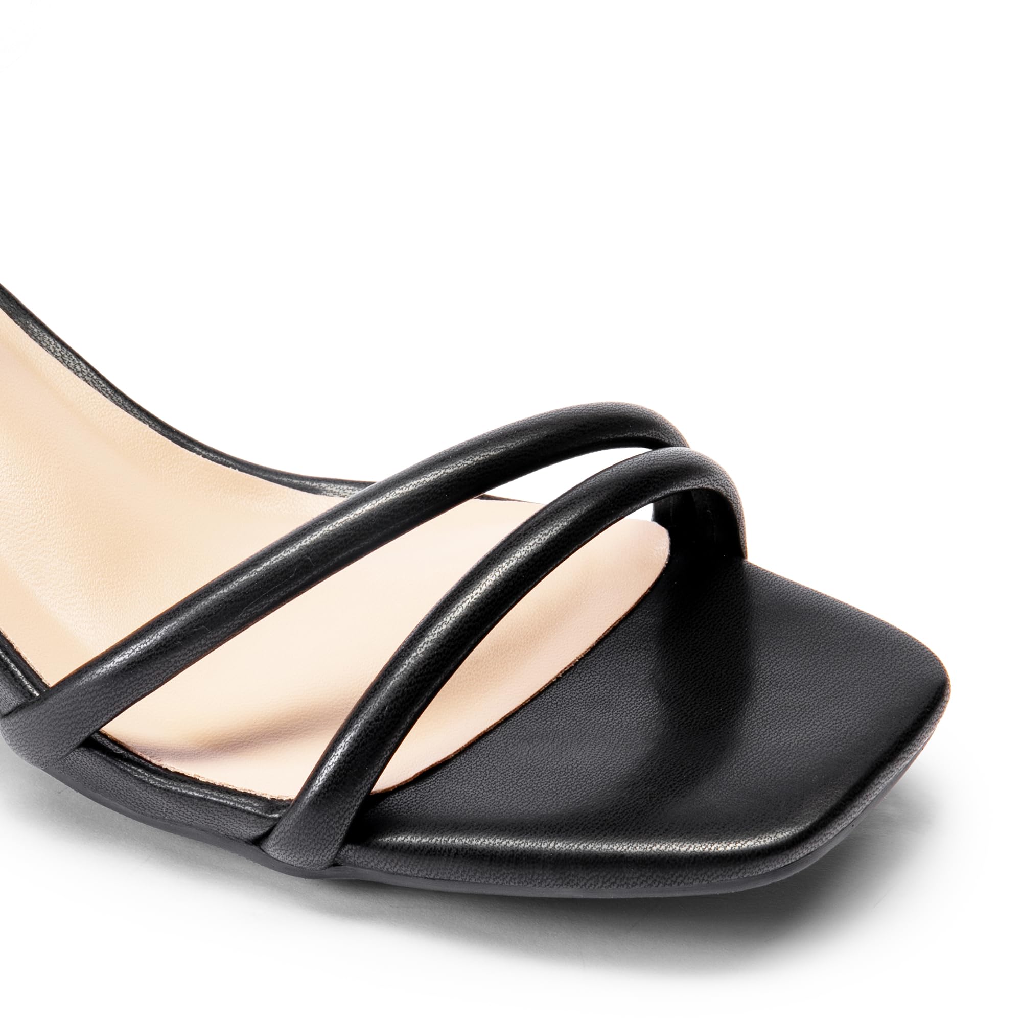DREAM PAIRS Sandali da donna con tacco grosso e cinturino quadrato, punta aperta, fibbia alla caviglia, tacco basso, per tutti i giorni, matrimoni, feste