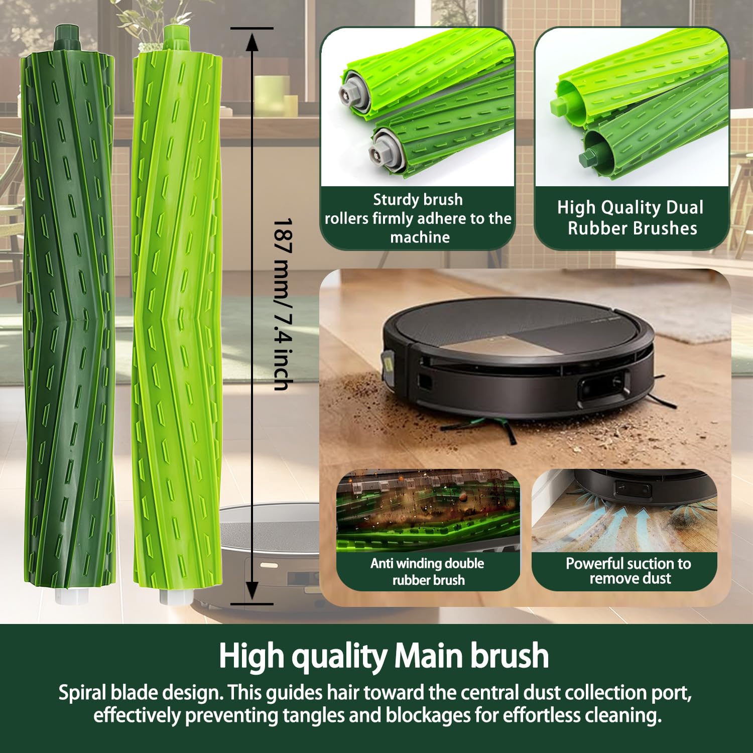 Max 705 Combo - Kit di ricambio compatibile con iRobot Roomba Max 705 Combo/Max 700 Series Combo Robot Aspirapolvere/2 Spazzole Principale/4 Filtri HEPA/3 Roller Mop/6 Spazzole Laterali/6 Sacchetti