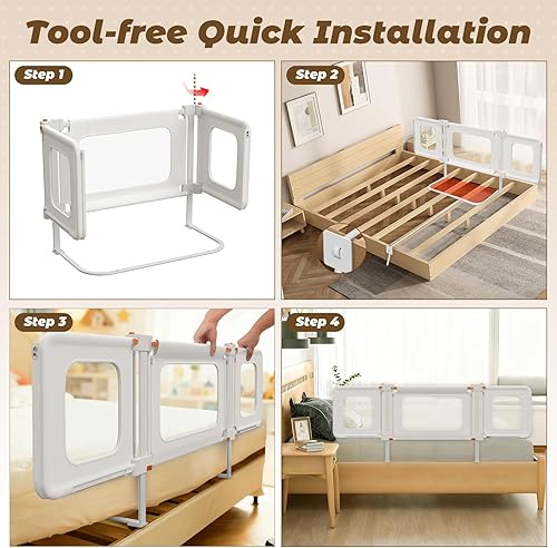 Miniatura 6 de Moisés 2 en 1, cuna de 69.26 x 19.29 pulgadas, moisés de bebé con mosquitera + bolsa de almacenamiento + cerradura para niños, cuna y rieles de cama