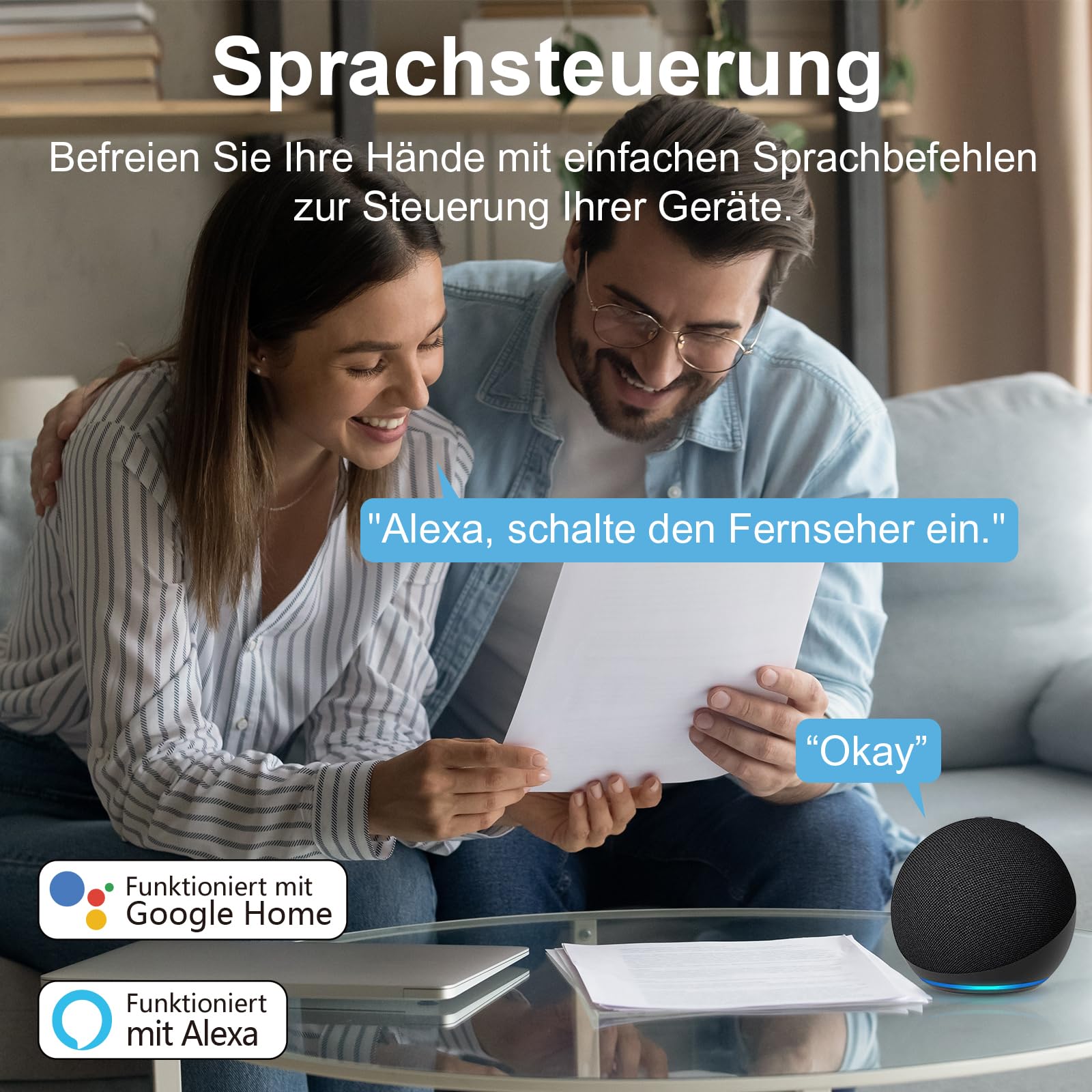 EIGHTREE Inteligentne gniazdko Wi-Fi, z pomiarem prądu, 16 A, Smart Home WiFi, akcesoria Alexa, harmonogram, zdalny dostęp, współpracuje z Alexa, Google Home, SmartThings, 2 sztuki w opakowaniu