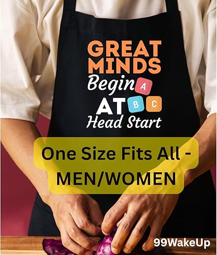 Miniatura 2 de Great Minds - Delantal para profesor, negro, talla única, para estudiantes de escuela, delantal de cocina unisex
