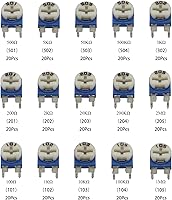 Vista 3 de 300 piezas de 15 valores 100 ohmios - 2M ohmios Trim potes Resistencia variable 0.236 in Potenciómetro Surtido Kit