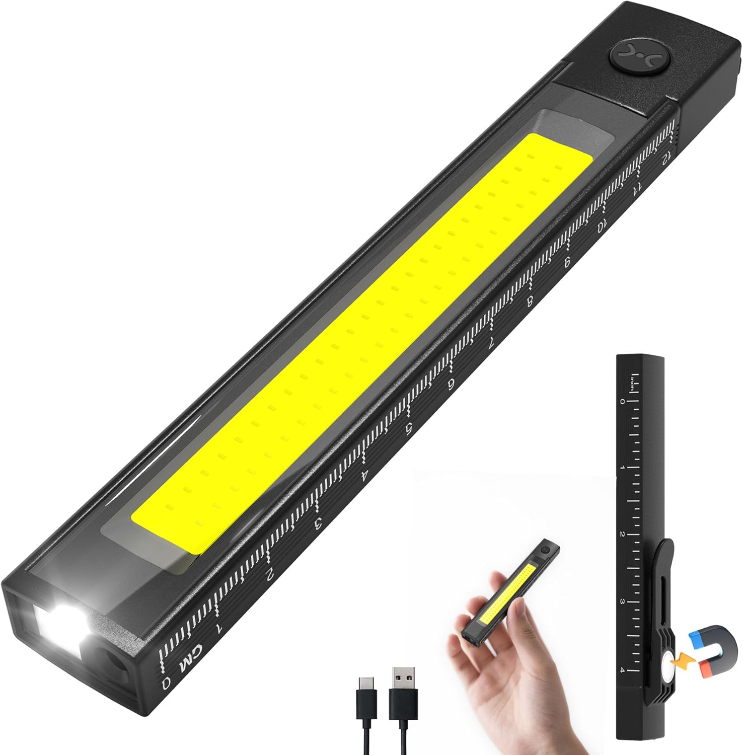 EGUKU Rechargeable Pen Light, 800 Lumen Pen Flashlights with COB Work Light, Portable LED Pocket Flashlight with 6 Light Modes, Clip Flashlight with Magnetic Base for Inspection, Work, Repair