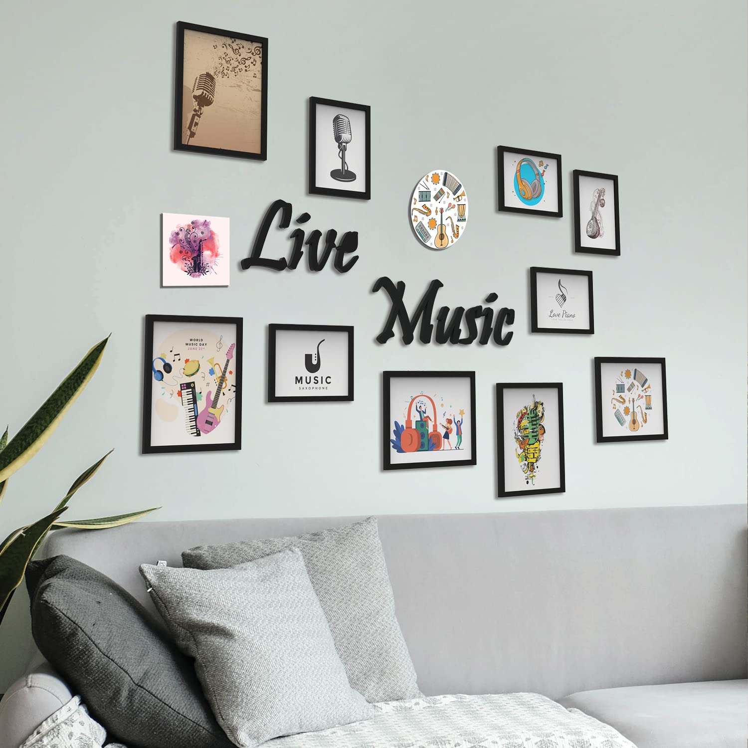 Black Photo Frames - 10 Synthetic Wall Hanging Frames -13
