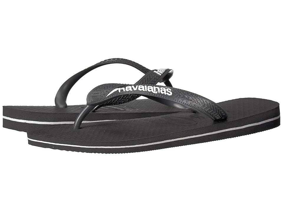 

Havaianas Top Logo Filete Sandal (Grey/White) Men's Shoes, Gray