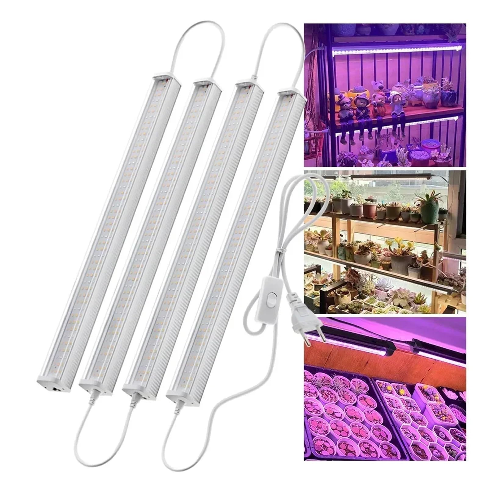 Lámpara de Cultivo, Luces LED de Cultivo de Espectro Completo for Plantas de Invernadero, lámparas de Cultivo sin Tierra, Flores vetales, luz de Relleno, 1/2/4/6 Uds.(Sunshine-4PCs)