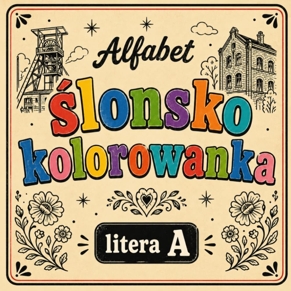 Ślonsko kolorowanka. Alfabet: litera A. Nauka języka śląskiego poprzez obrazki, odstresowująca.: Śląska kolorowanka bold & easy