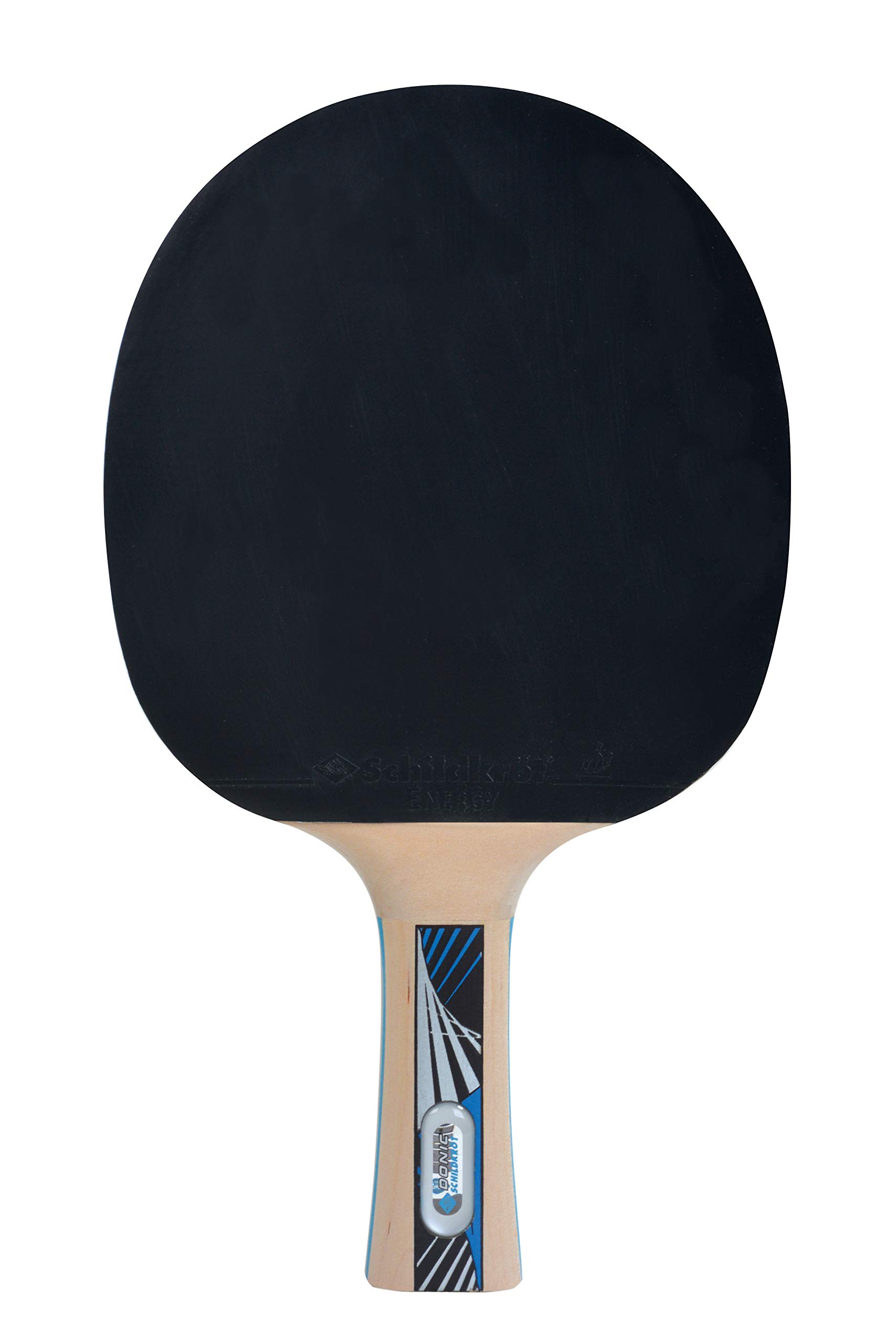 Schildkröt Racchetta da Ping Pong Legends 1000, Impugnatura AVS, Pls & Ergo, Spugna 2,3 mm, Legno FSC, Gomma Energy-ITTF, 754427, Nero/Marrone Chiaro