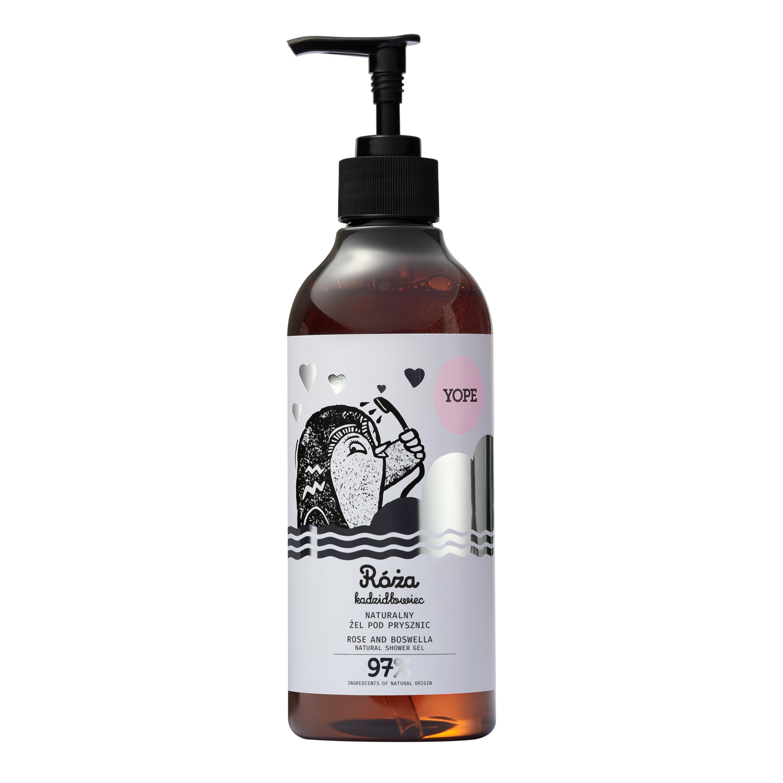 YOPE Rose and Frankincense Natural Shower Gel, Hydrating Body Wash, 400 ml
