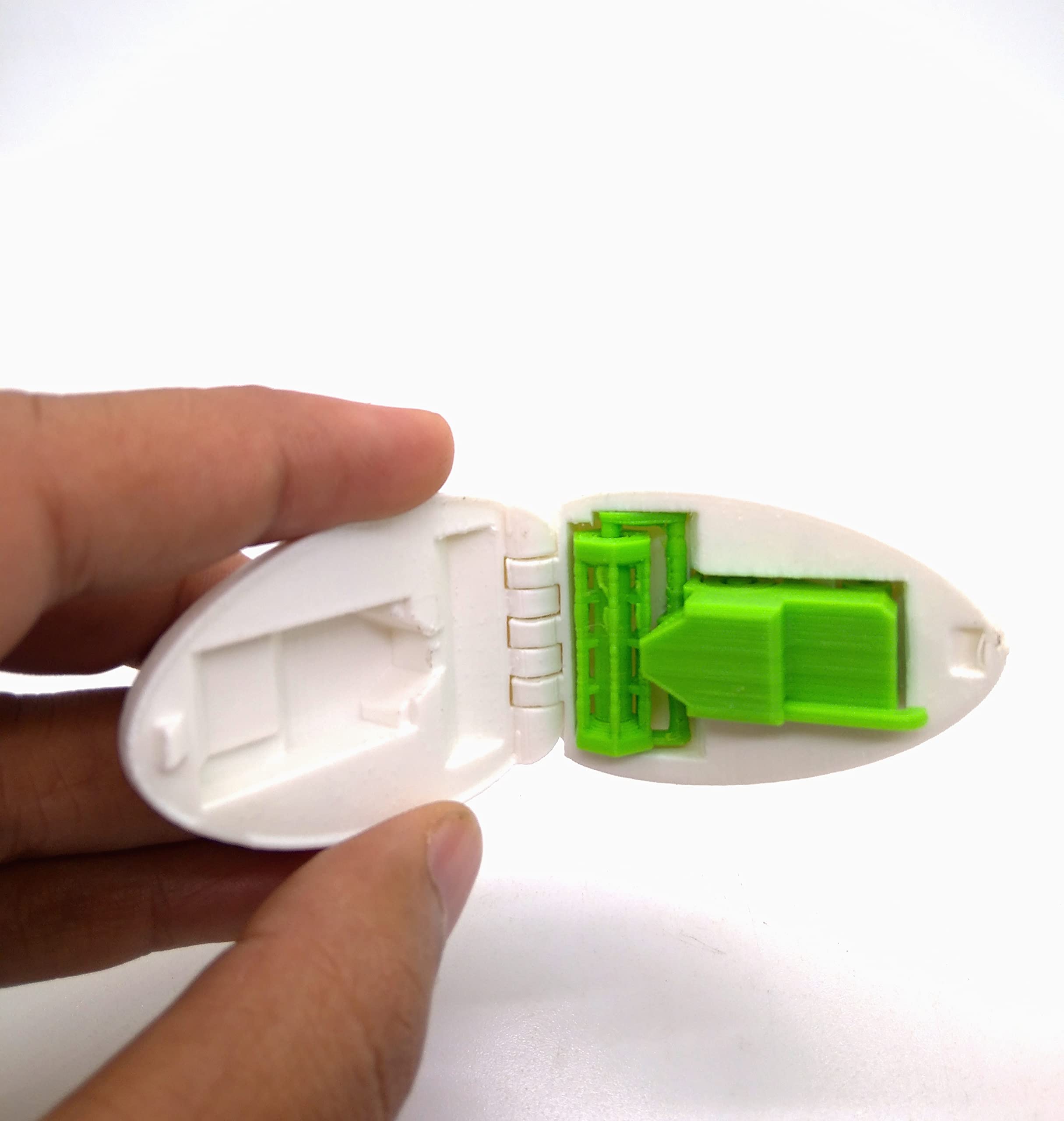 CERO 3D Printed Surprise Egg Tiny Harvester for Kids (White PLA Plastic)