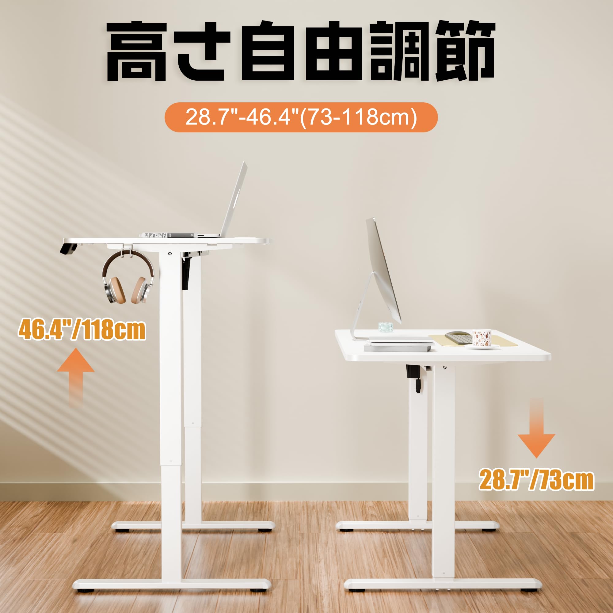 Amazon.co.jp: ERGOMAKER 電動式昇降デスク 幅120×奥行60CM 高さ昇降