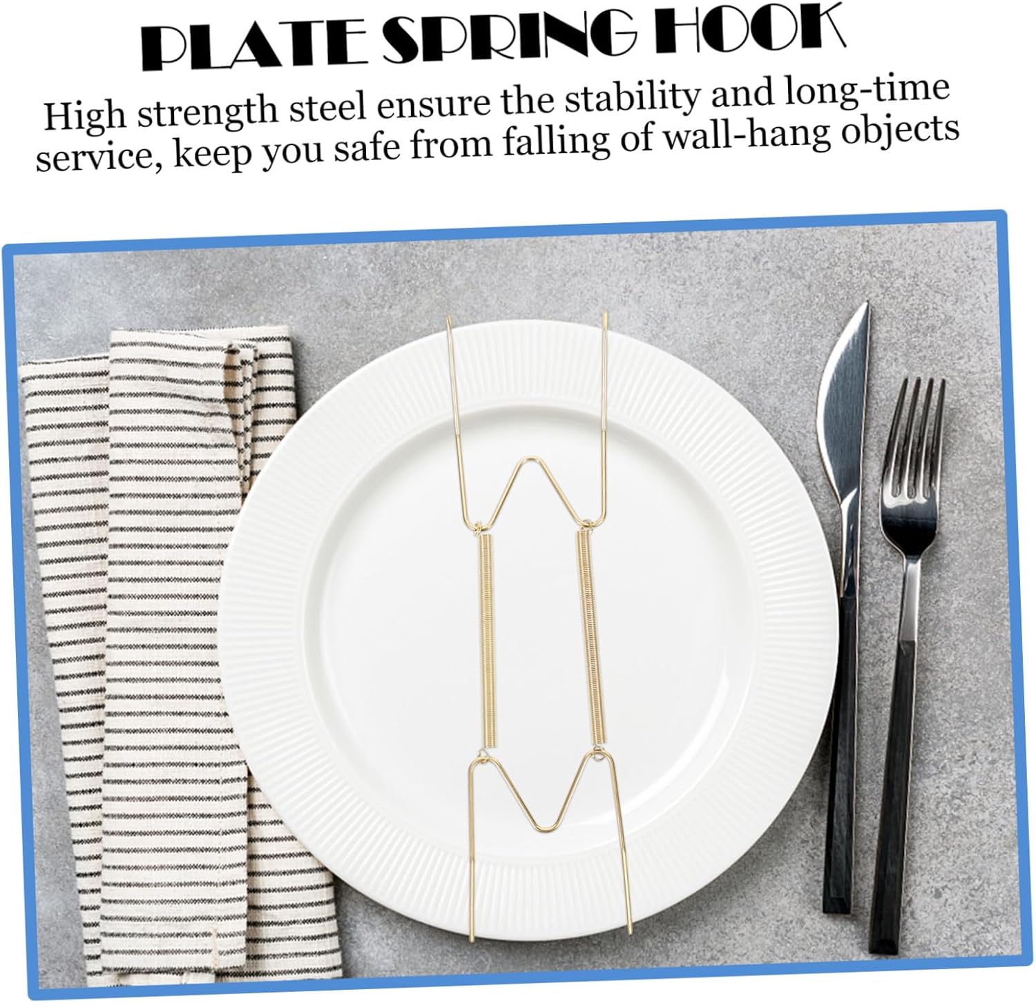 Mipcase 10pcs Wall Plate Hanger Holders Spring Plate Hooks for Vertical Display Easy Installation for Dishes Collectibles Space-saving Design