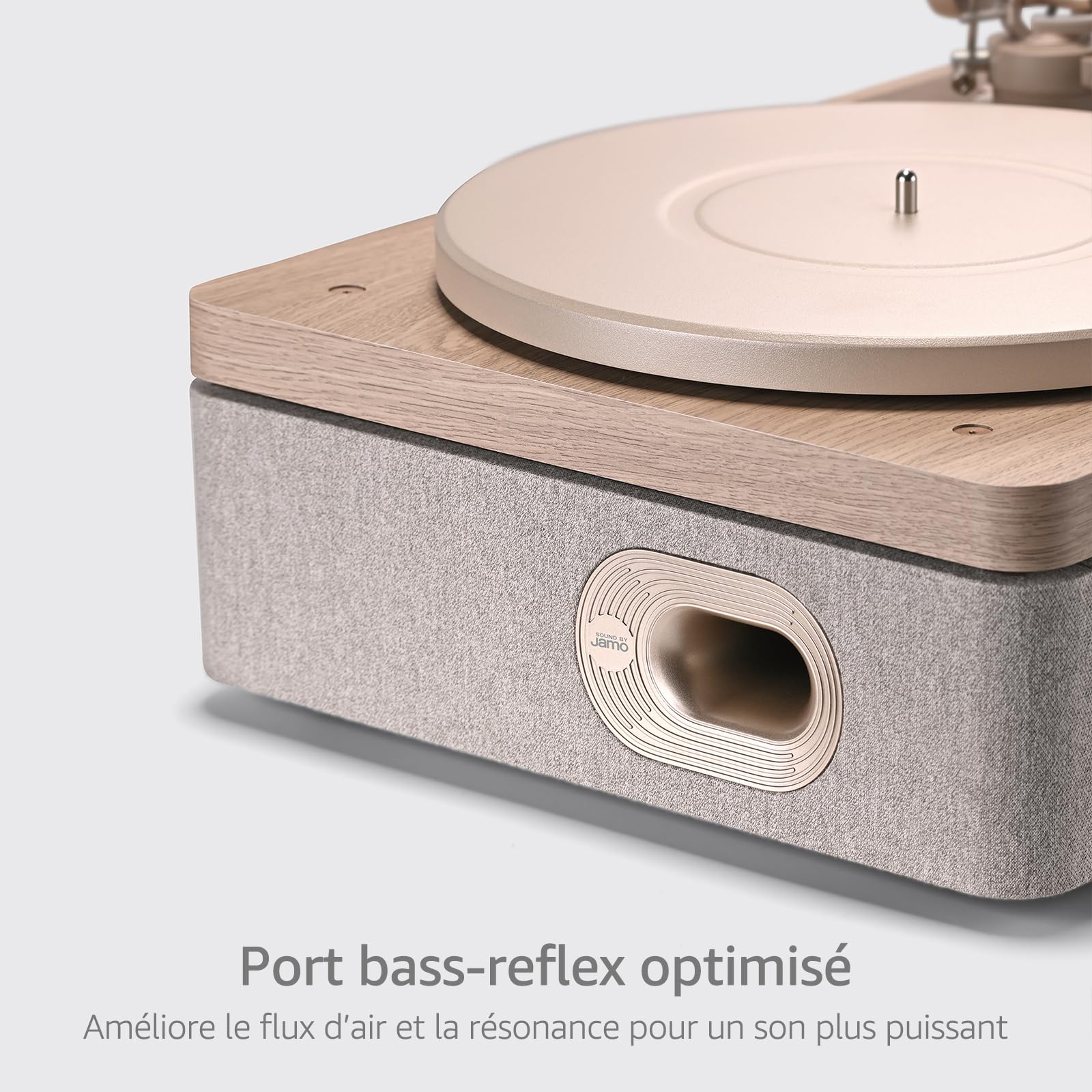 STACKSTONE DS07 Platine Vinyle Bluetooth 5.2 avec Haut-Parleurs accordés par JAMO, Suspension Anti-Vibration Double, Cellule AT3600L, Son Hi-FI, 33/45 Tours, Design Scandinave