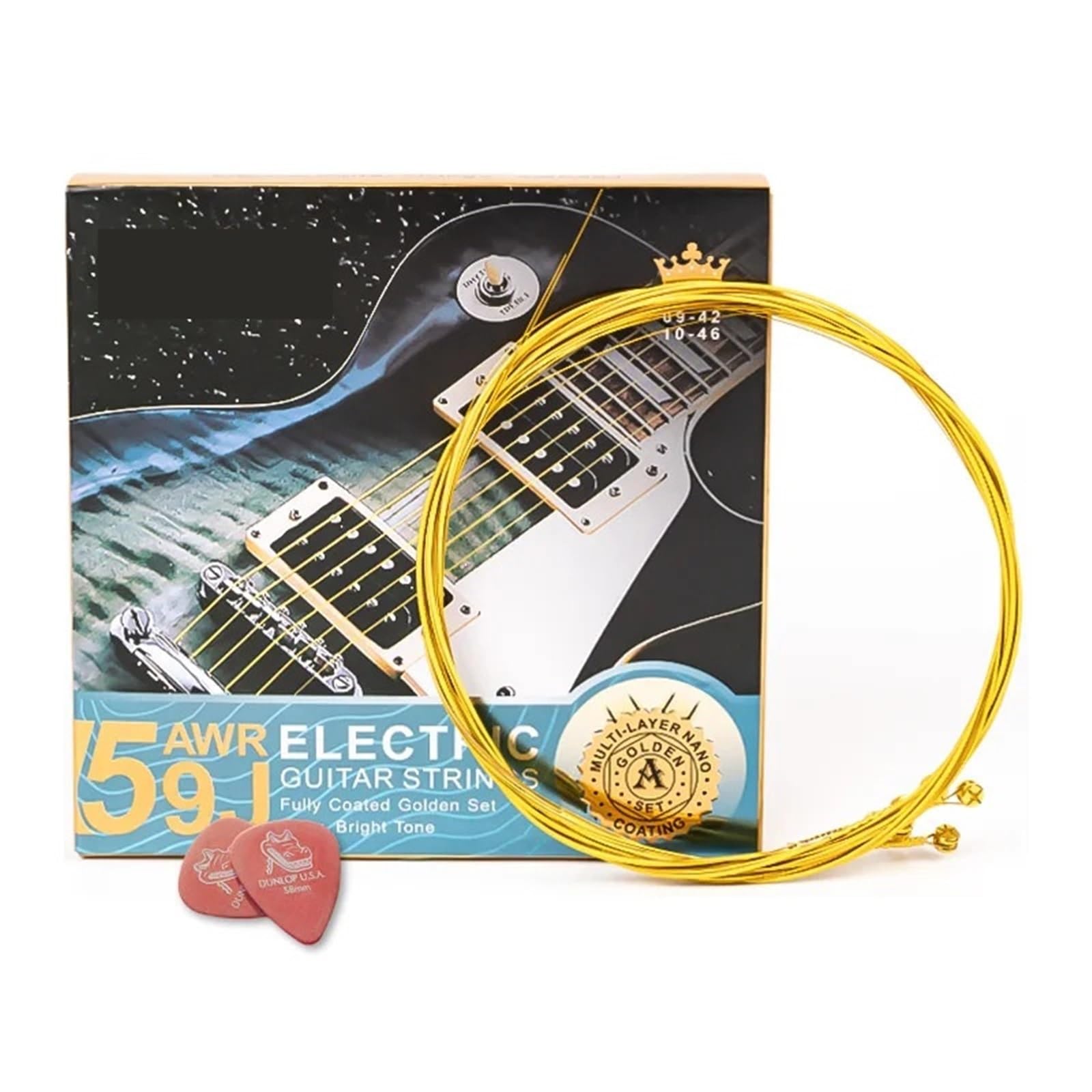 Cuerdas de Guitarra Cuerdas de Guitarra eléctrica Cuerdas de bobinado de aleación niqueladas .009 - .042 / .010 - .046 Accesorios for Guitarra(.010 -.046 L,3 Sets)