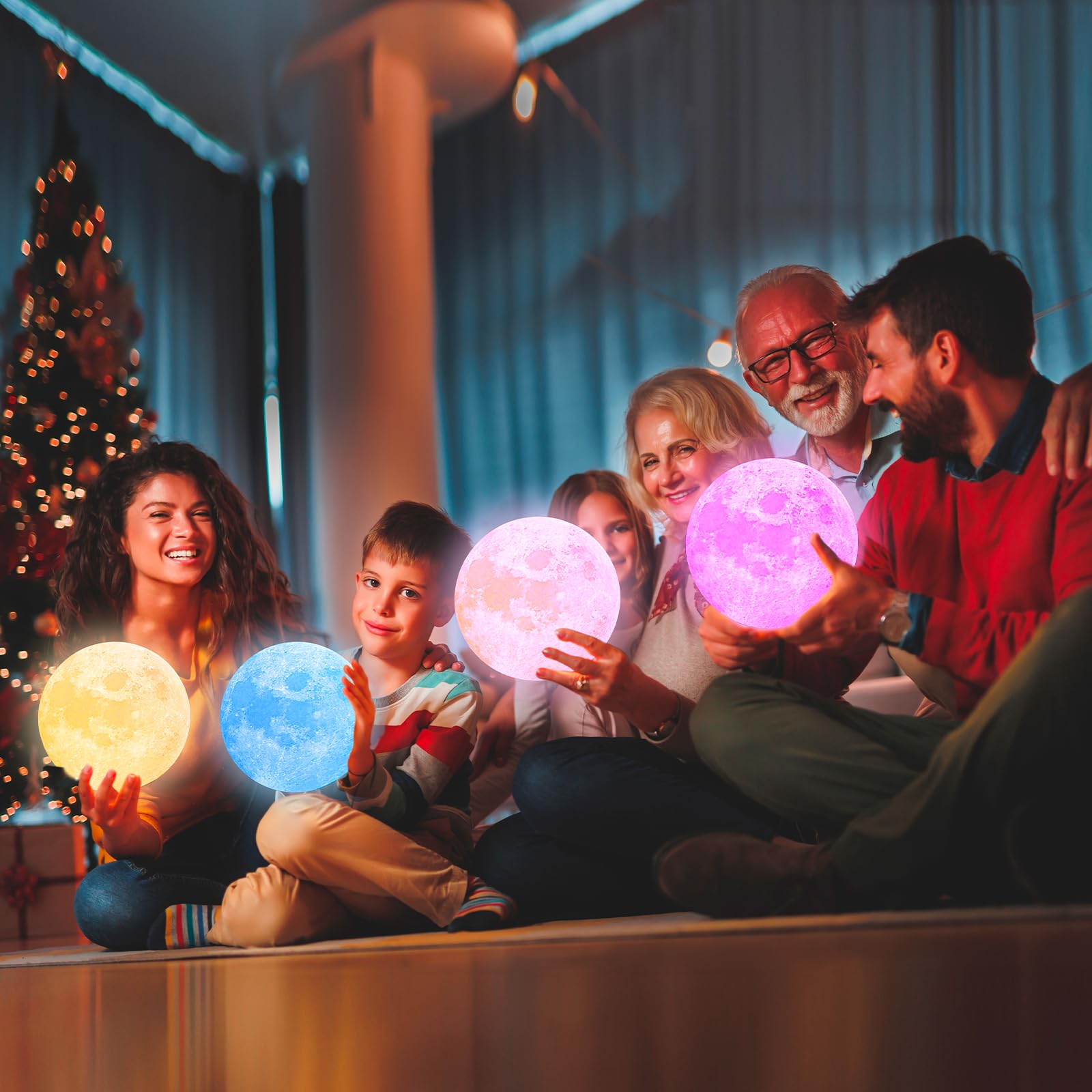 Lámpara de luna, control remoto o control táctil, carga USB, luz de luna de 16 colores para el día de San Valentín, Acción de Gracias, cumpleaños, Navidad, luz nocturna (4.7 pulgadas)