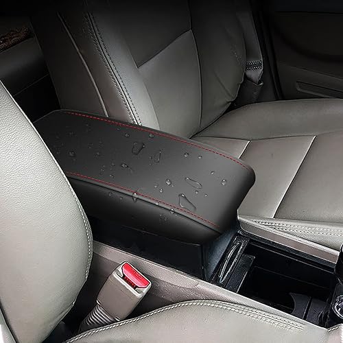 Miniatura 7 de AOMSAZTO Funda para Reposabrazos para Honda Civic 2006-2011 Negro con Costuras Rojas