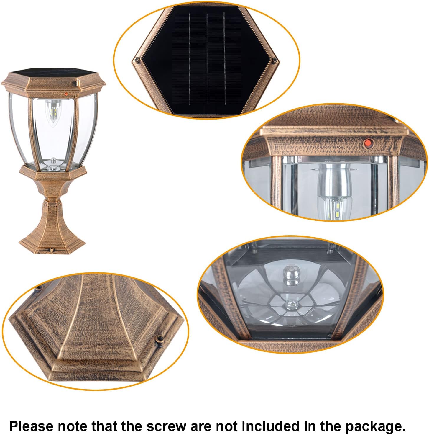 Kendal Large Outdoor Solar Powered LED Light Lamp (Bronze)