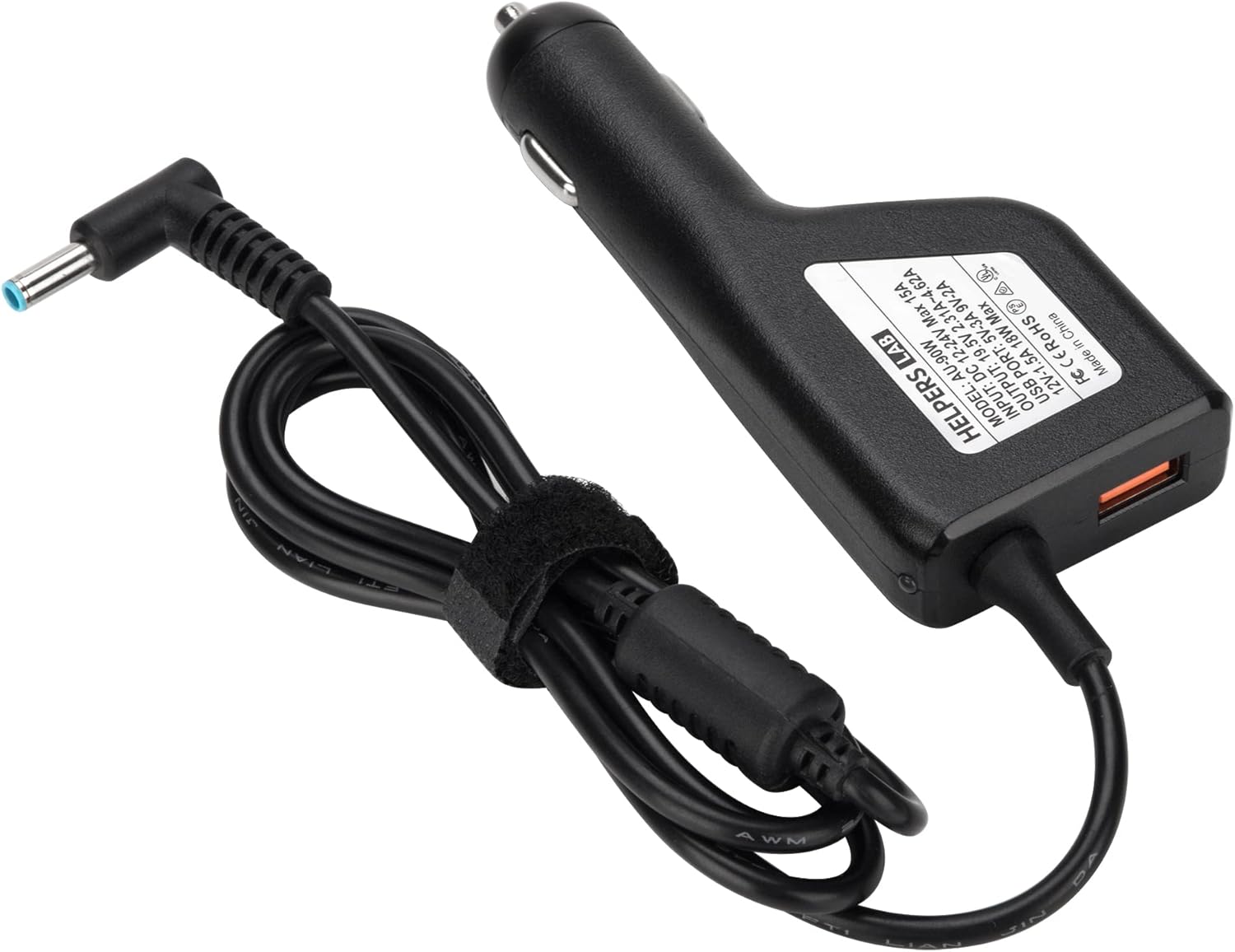 HELPERS LAB 19.5V 2.31A 45W Car Charger Adapter for HP Stream 11 13 14 Probook 430 G3 G4 G5 Elitebook Spectre Pavilion X360