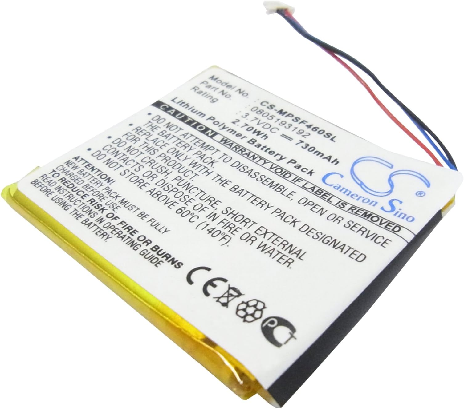 Replacement battery for SanDisk Sansa View 8GB, Sansa View 16GB, View 32GB, Sansa SMDX10R-8192K-P70