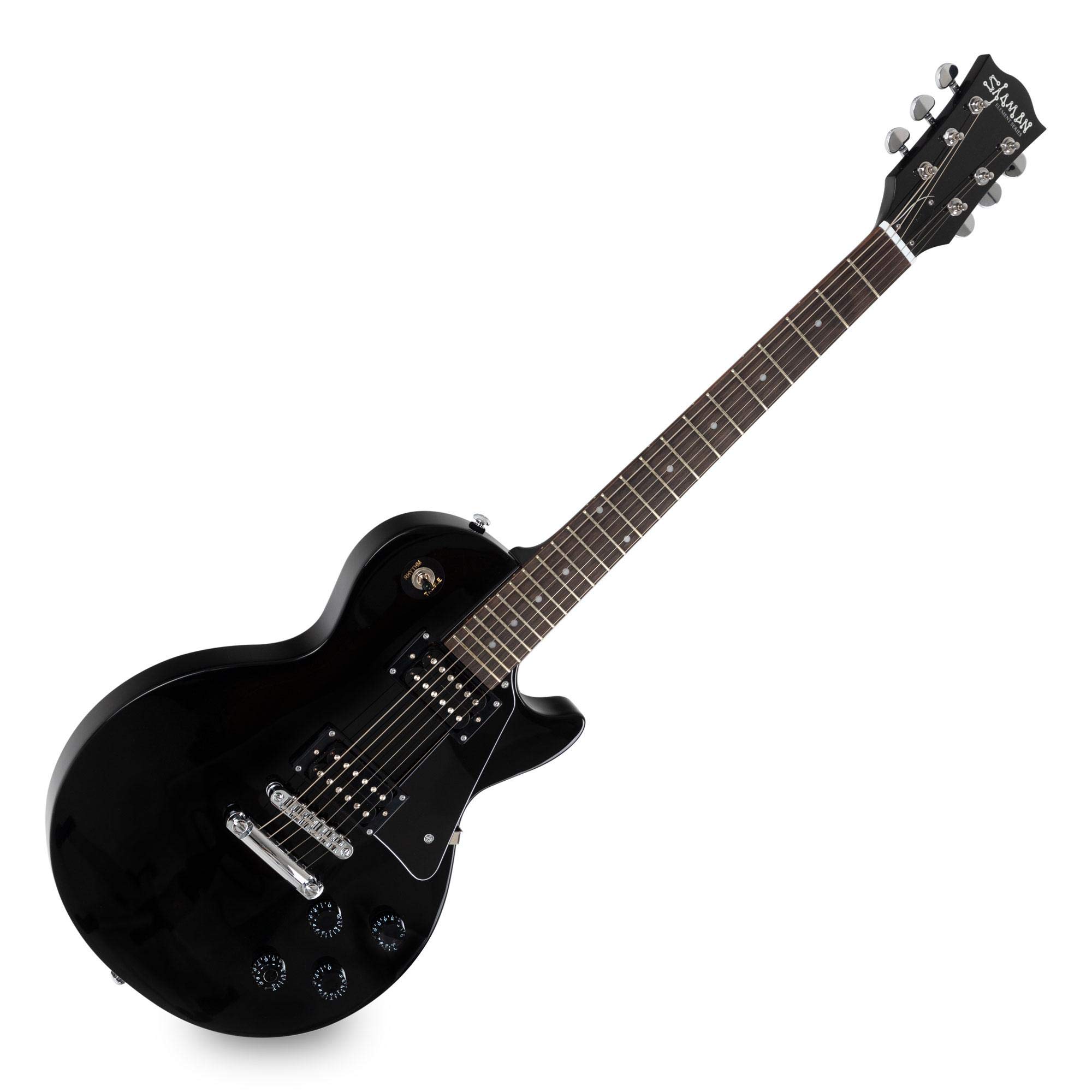 Shaman Element Series SCX-100B - E-Gitarre in Single Cut-Bauweise - geleimter Hals aus Mahagoni - Macassar-Griffbrett - schwarz