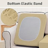Vista 50 de Easy-Going Fundas Elásticas de 3 Piezas para Cojines de Sofá para Sofá Seccional Izquierdo/Derecho en Forma de L Chaise Lounge Funda de Asiento