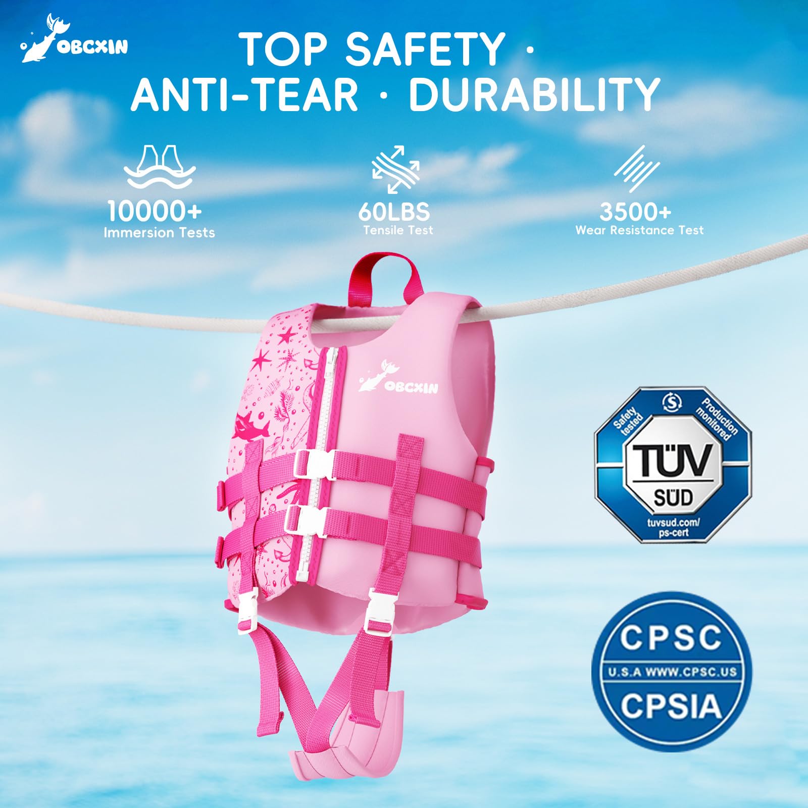 Schwimmweste Kinder, Einstellbare Schwimmhilfe Auftriebshilfe für Mädchen & Jungen, TÜV geprüfte, Ideal für Pool, Strand und Schwimmunterricht