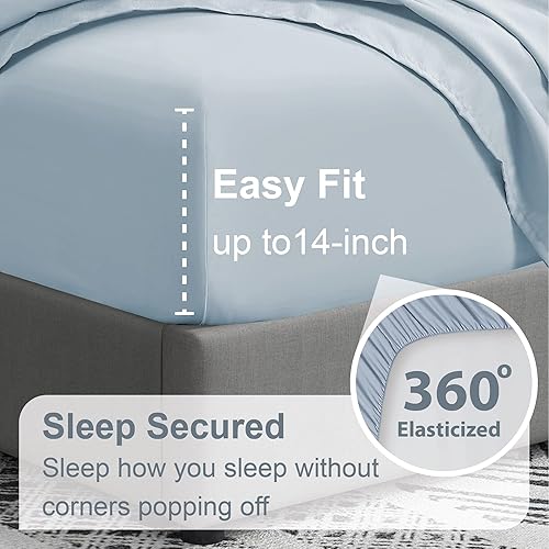 Miniatura 5 de Swift Home Juego de sábanas de microfibra individual XL de 4 piezas (incluye 1 funda de almohada adicional), cepillado ultra suave, extremadamente