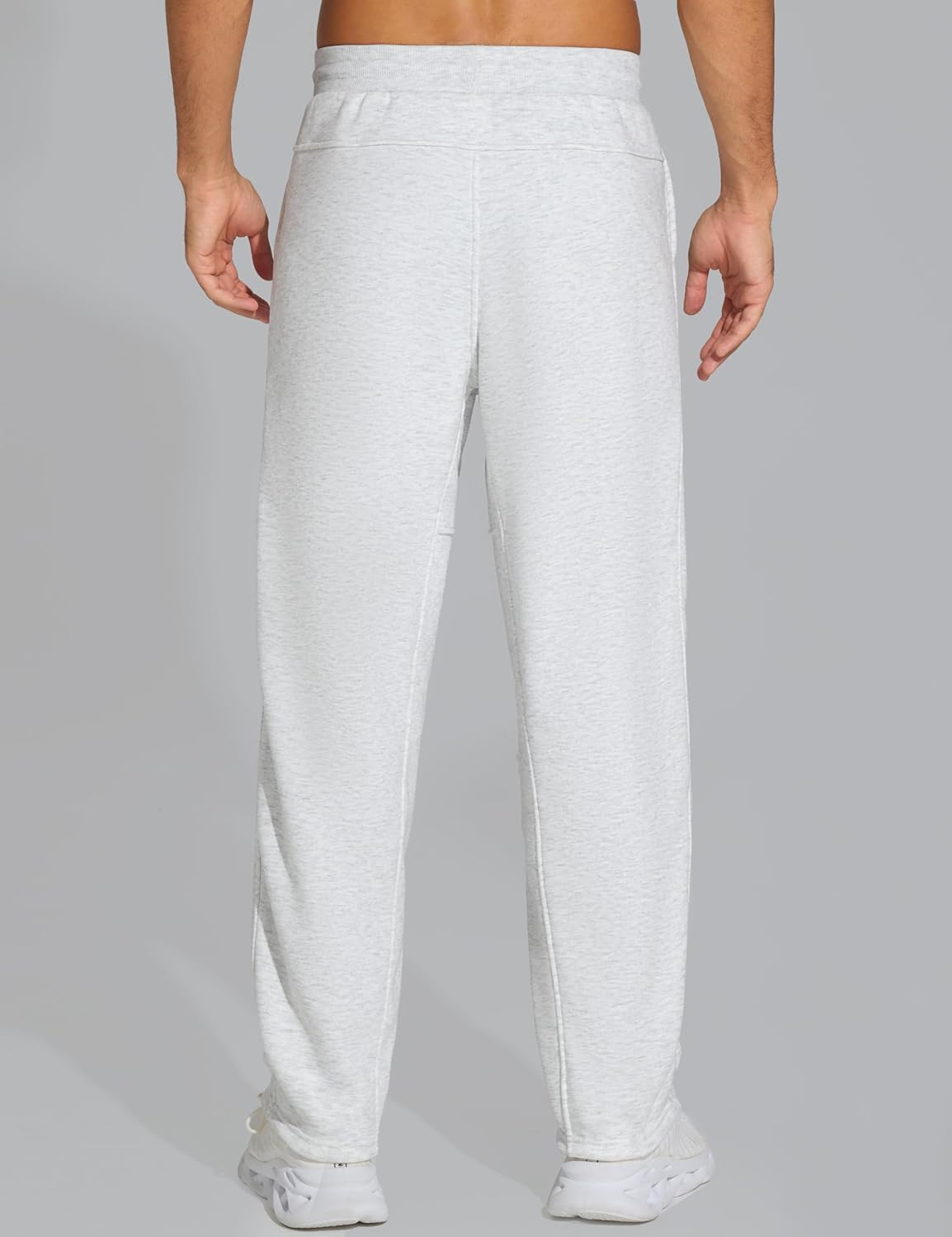 THE GYM PEOPLE Men's Baggy Sweatpants Fleece Drawstring Straight Leg Open Bottom Workout Pants with Pockets - Image 2