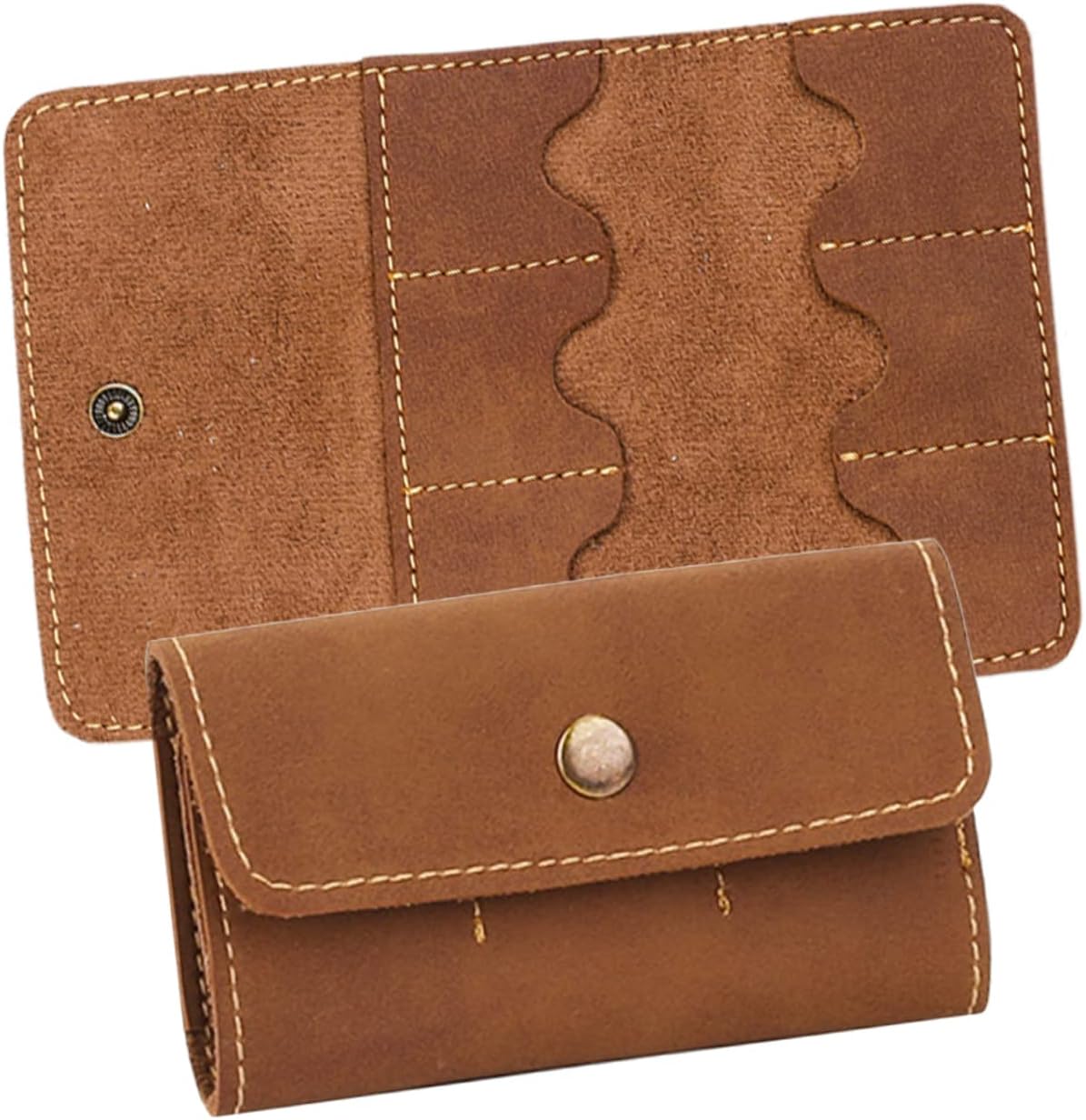 2pcs PU Card Holder Case Retro Design with Slots for Computer Memory Card Storage Durable and Lightweight