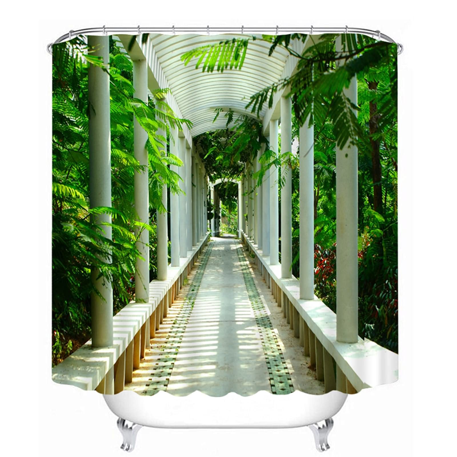 Rideau de douche de qualité 120g 180x180 KnSam Le Couloir Vert 3D