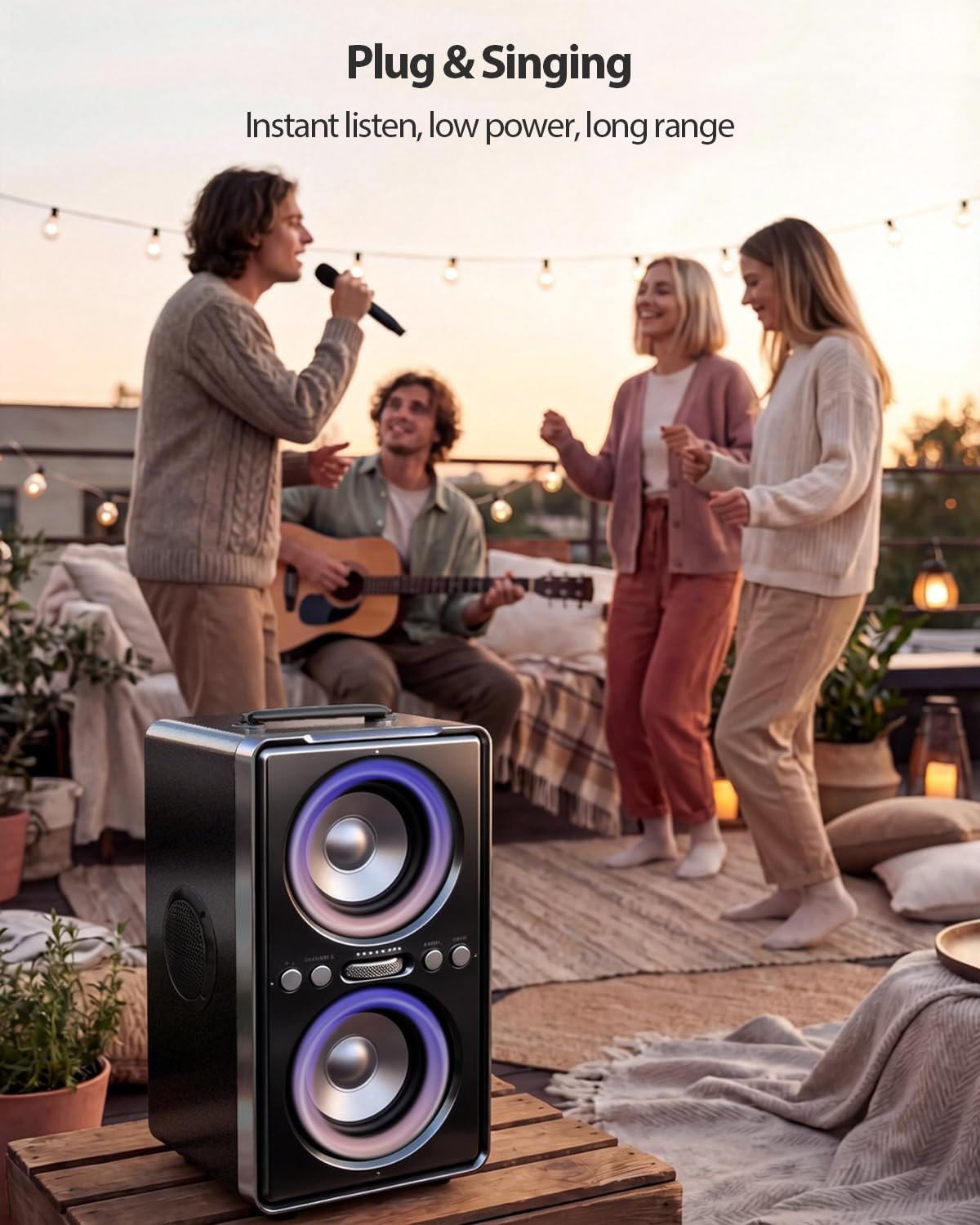 Cassa Bluetooth Portatile, 240W (Peak) Altoparlante Bluetooth Suono Potente e Nitido, Bassi Profondi, 20H, TWS Stereo Speaker, per Party, Campeggio, Spiaggia, Home e Outside (Black)